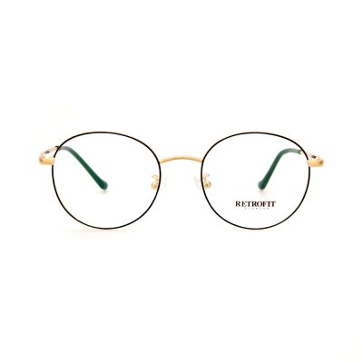 RETROFIT WFIH1031 C5 Gold Round Eyeglasses