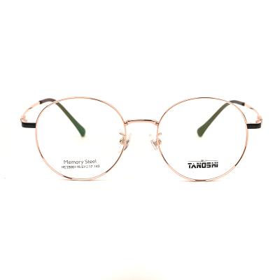 TANOSHI HE23001-TS C1 Classic Gold Memory Steel Eyeglasses