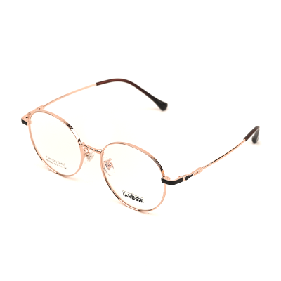 TANOSHI HE23001-TS C1 Classic Gold Memory Steel Eyeglasses