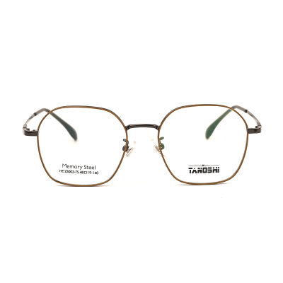 TANOSHI HE23003-TS C1 Light Honey Brown Memory Steel Eyeglasses