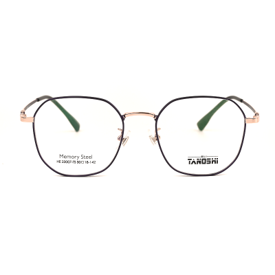 TANOSHI HE23007-TS C2 Matte Purple Memory Steel Eyeglasses