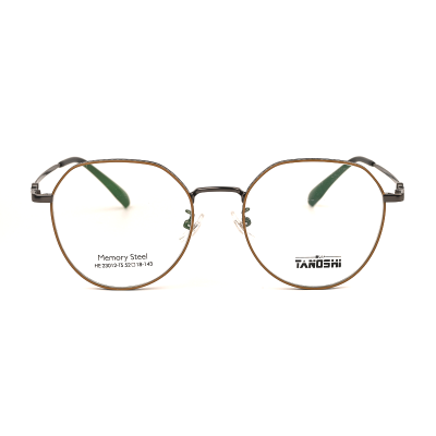 TANOSHI HE23012-TS C1 Light Honey Brown Memory Steel Eyeglasses