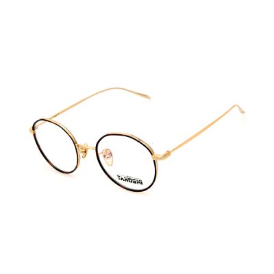 TANOSHI DE16221 C03 Round Black/Gold Eyeglasses